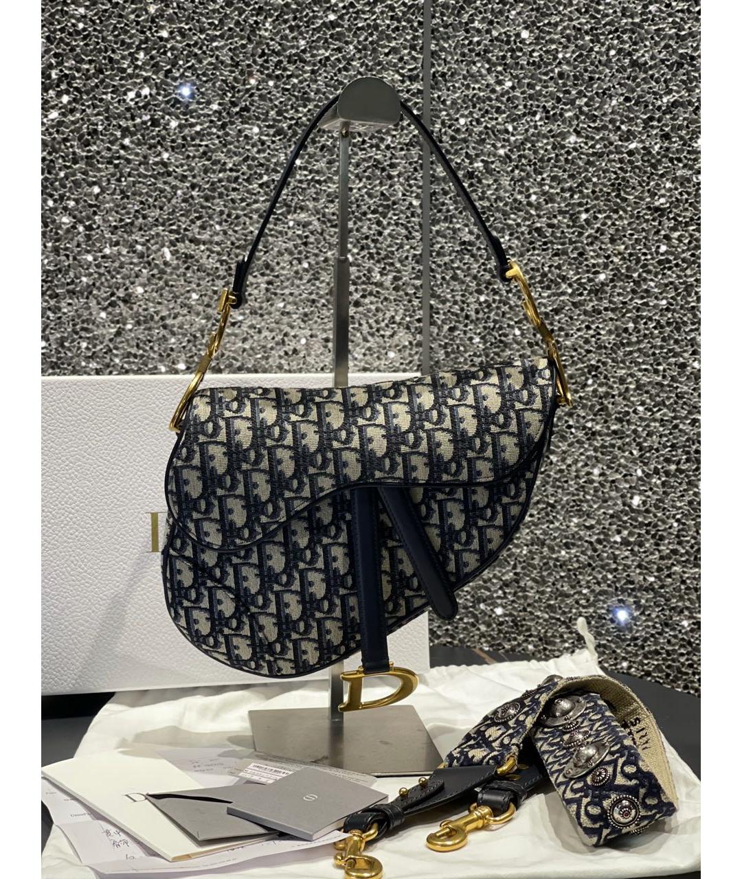 CHRISTIAN DIOR Темно-синяя сумка с короткими ручками, фото 8