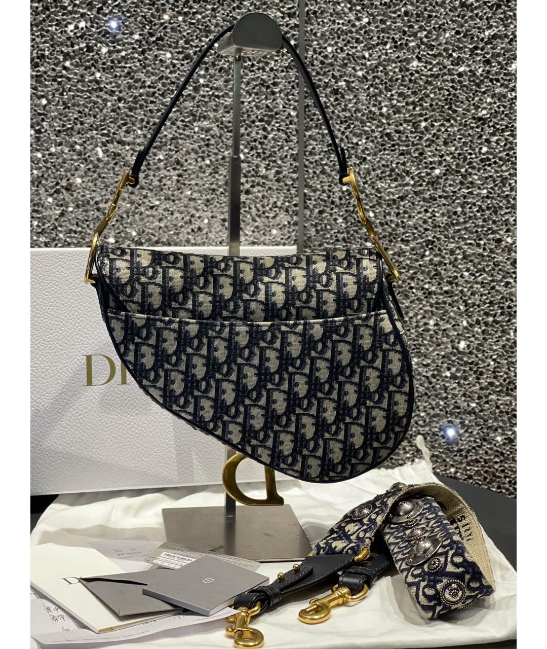 CHRISTIAN DIOR Темно-синяя сумка с короткими ручками, фото 3