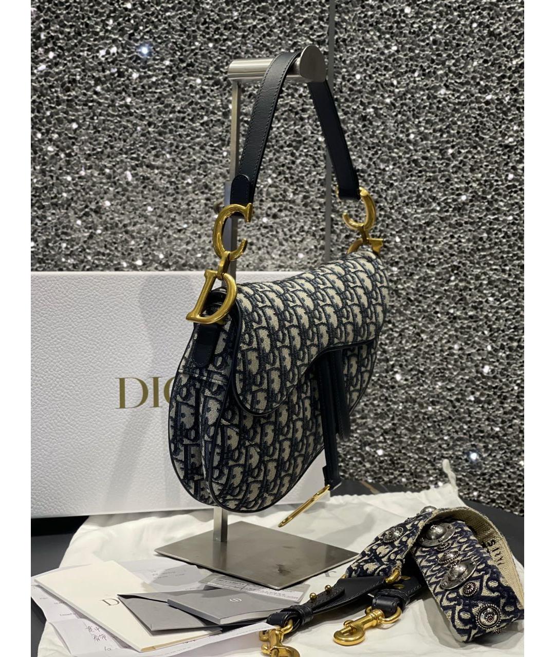 CHRISTIAN DIOR Темно-синяя сумка с короткими ручками, фото 4
