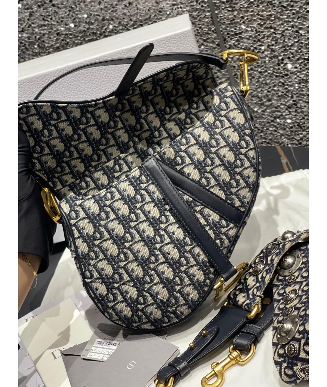 CHRISTIAN DIOR Темно-синяя сумка с короткими ручками, фото 5