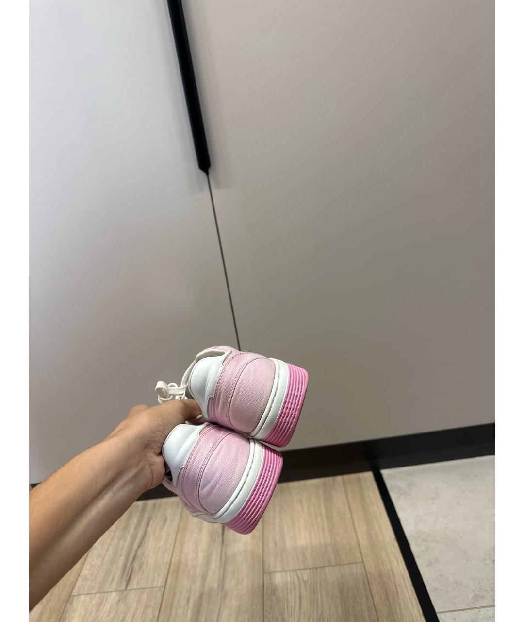 CHANEL Розовые текстильные кеды, фото 3