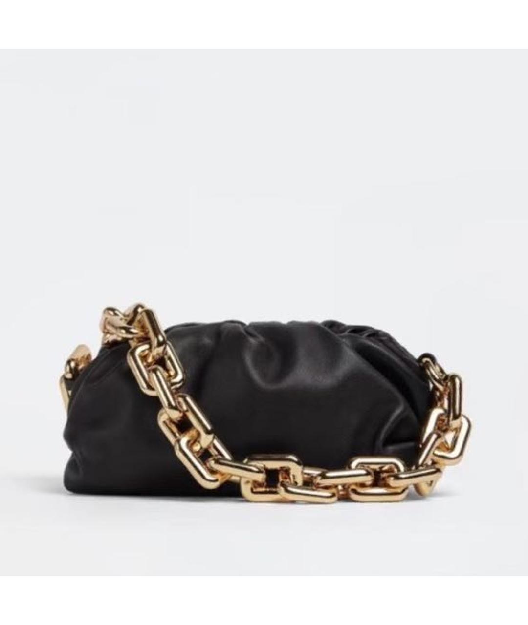 BOTTEGA VENETA Черная кожаная сумка через плечо, фото 8