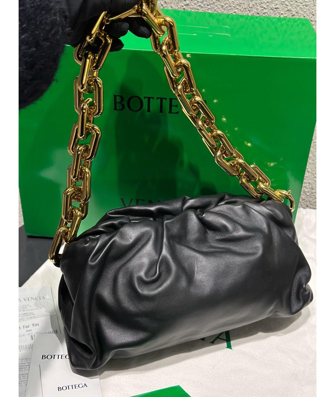 BOTTEGA VENETA Черная кожаная сумка через плечо, фото 3