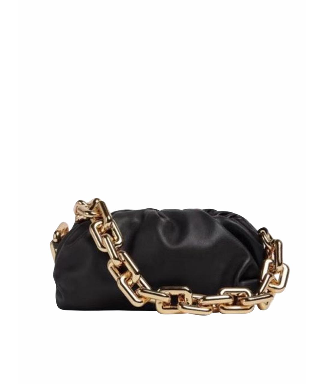 BOTTEGA VENETA Черная кожаная сумка через плечо, фото 1