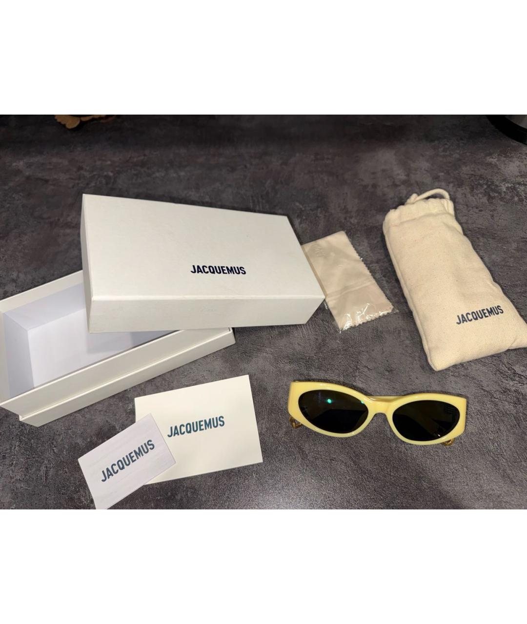 JACQUEMUS Желтые пластиковые солнцезащитные очки, фото 5