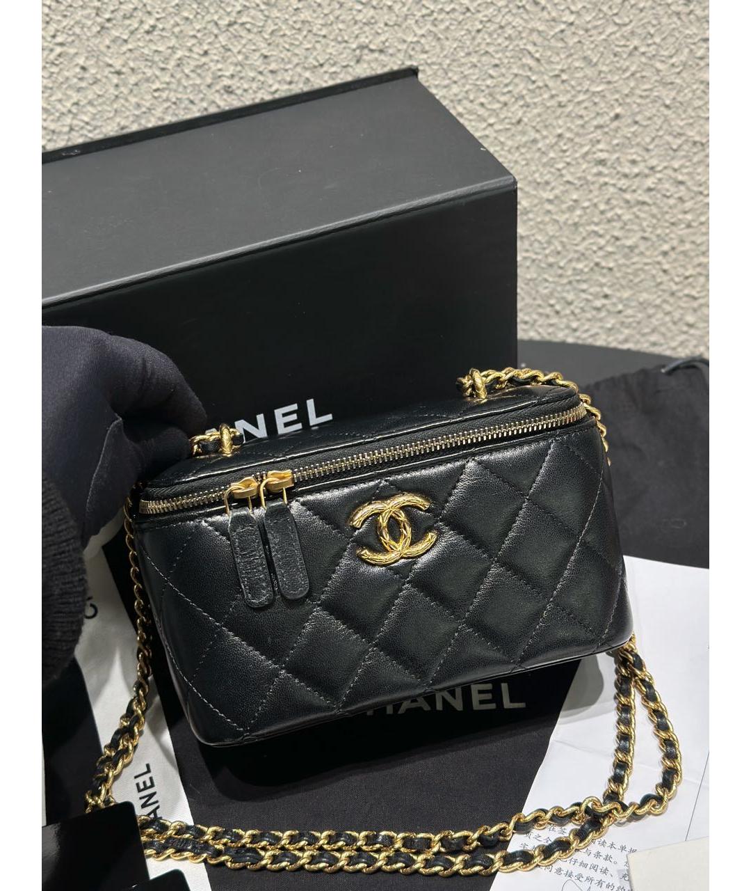CHANEL Черная кожаная сумка через плечо, фото 2