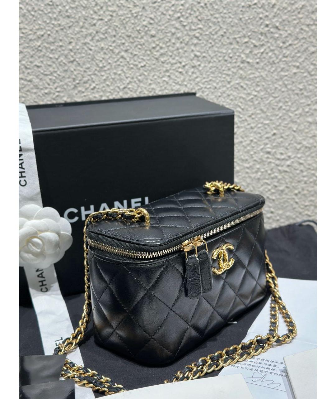 CHANEL Черная кожаная сумка через плечо, фото 3