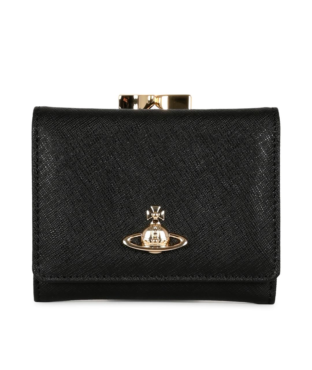 VIVIENNE WESTWOOD Черный кожаный кошелек, фото 1