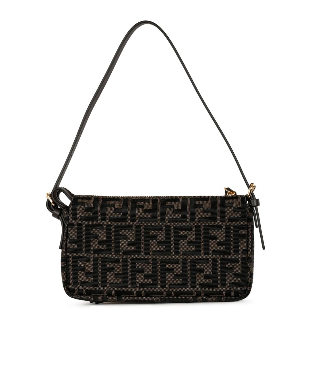 FENDI Коричневая тканевая сумка через плечо, фото 3