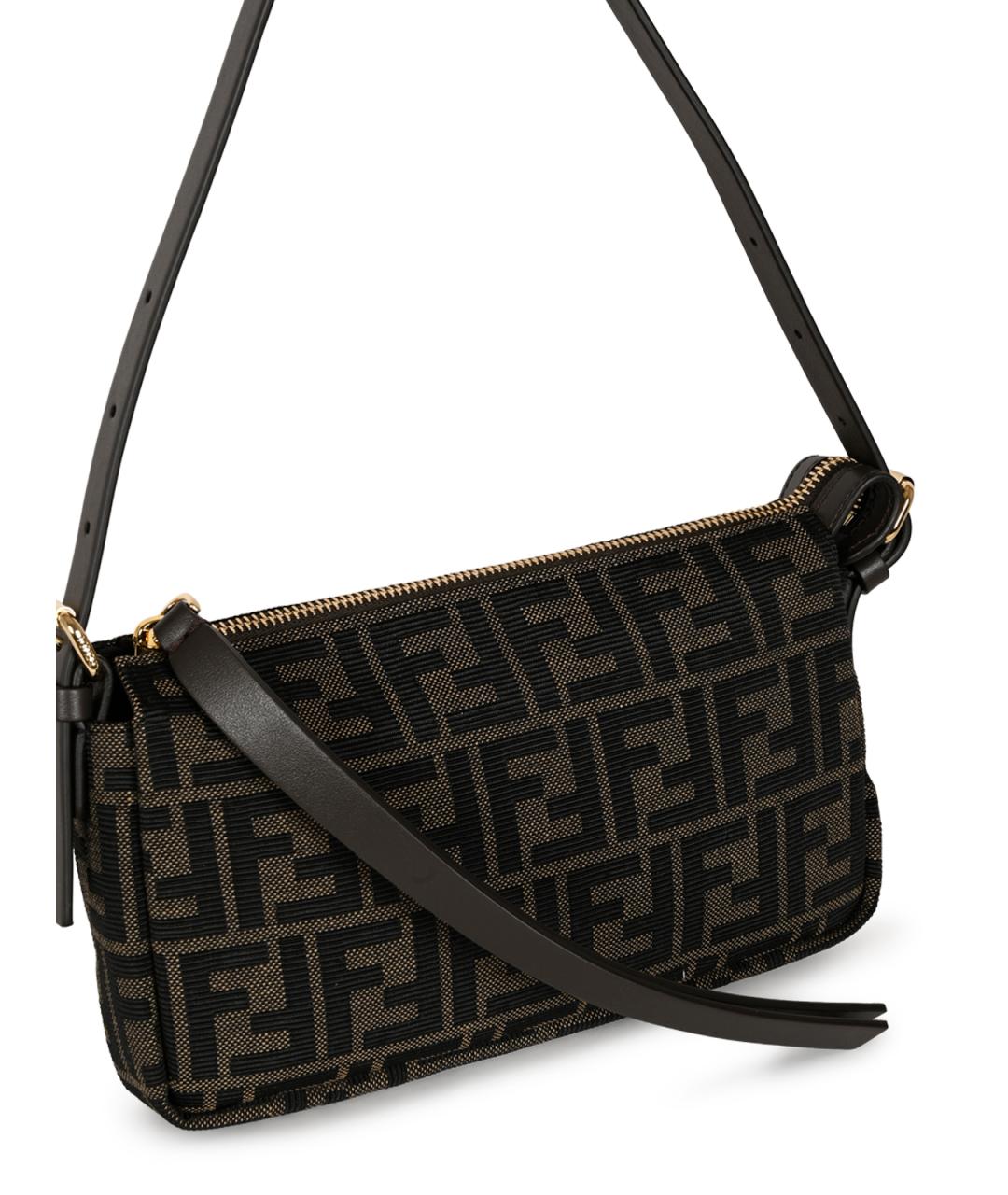 FENDI Коричневая тканевая сумка через плечо, фото 4