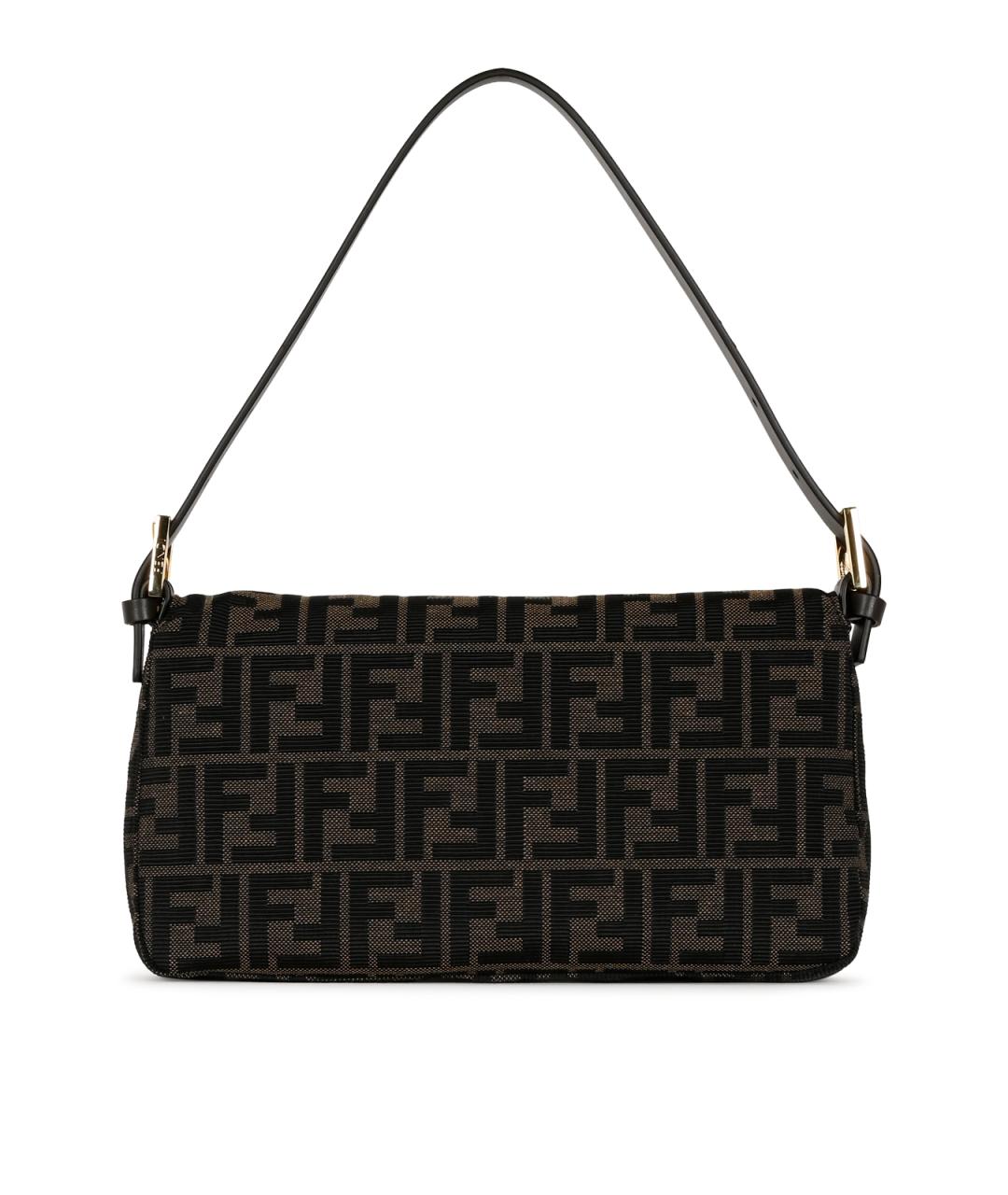 FENDI Коричневая сумка через плечо из канвы, фото 5