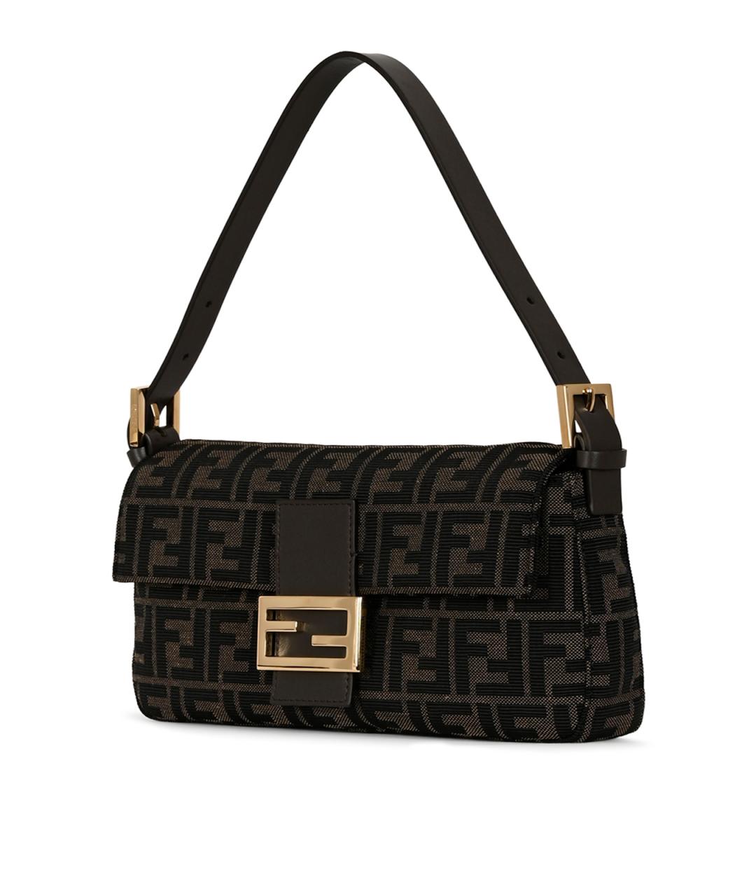 FENDI Коричневая сумка через плечо из канвы, фото 3