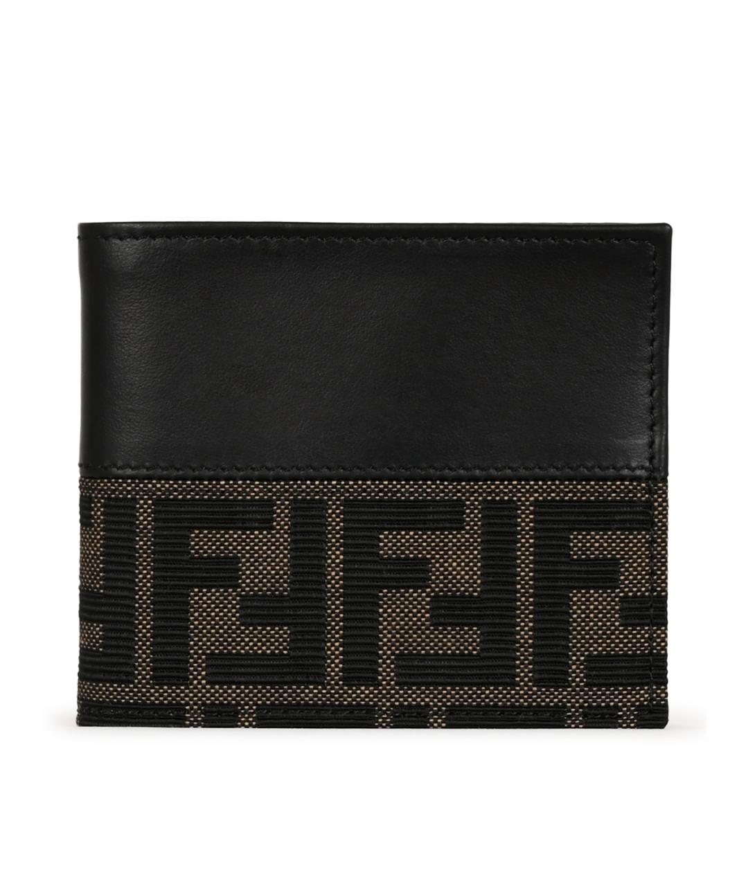 FENDI Черный кожаный кошелек, фото 1