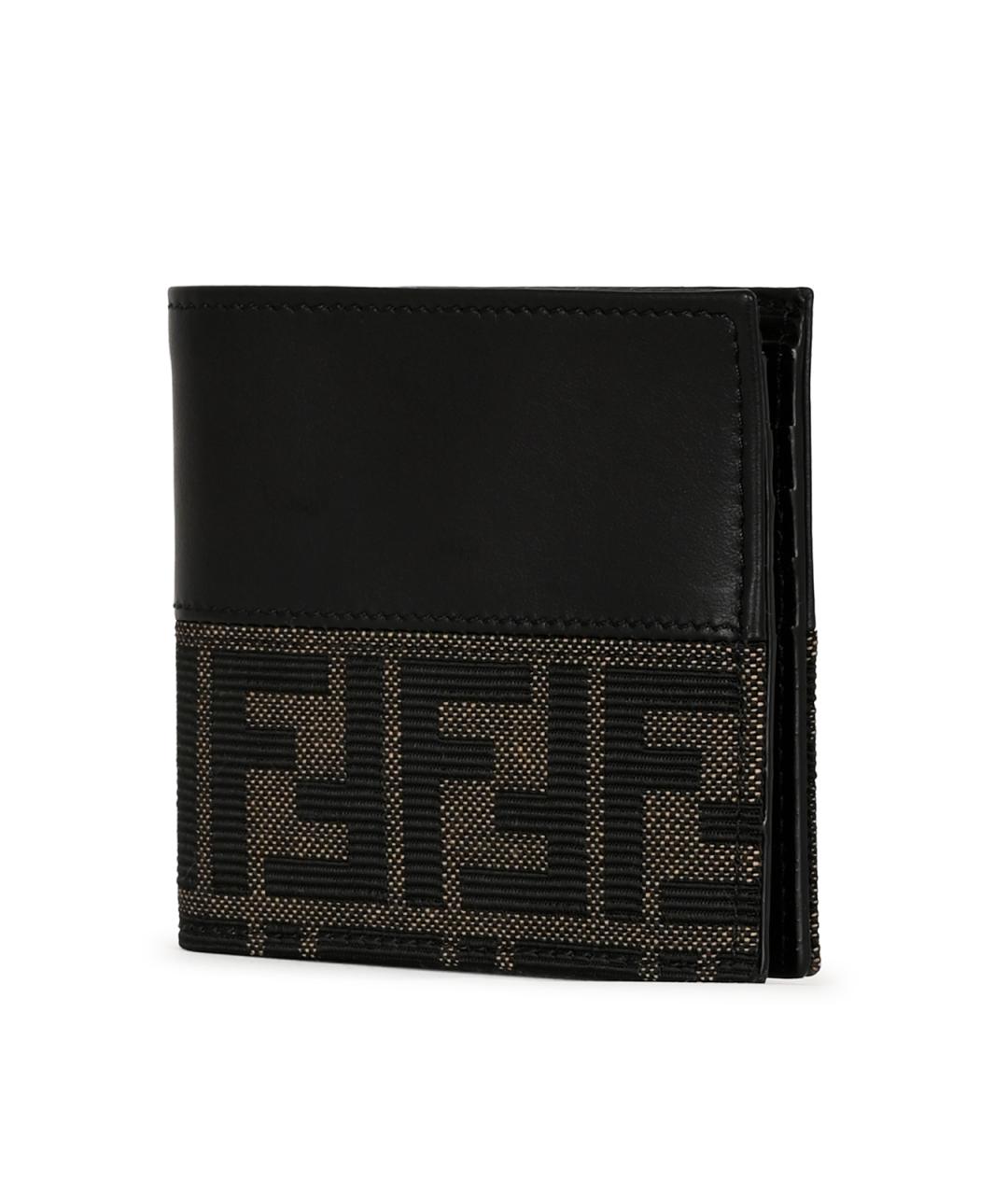 FENDI Черный кожаный кошелек, фото 2