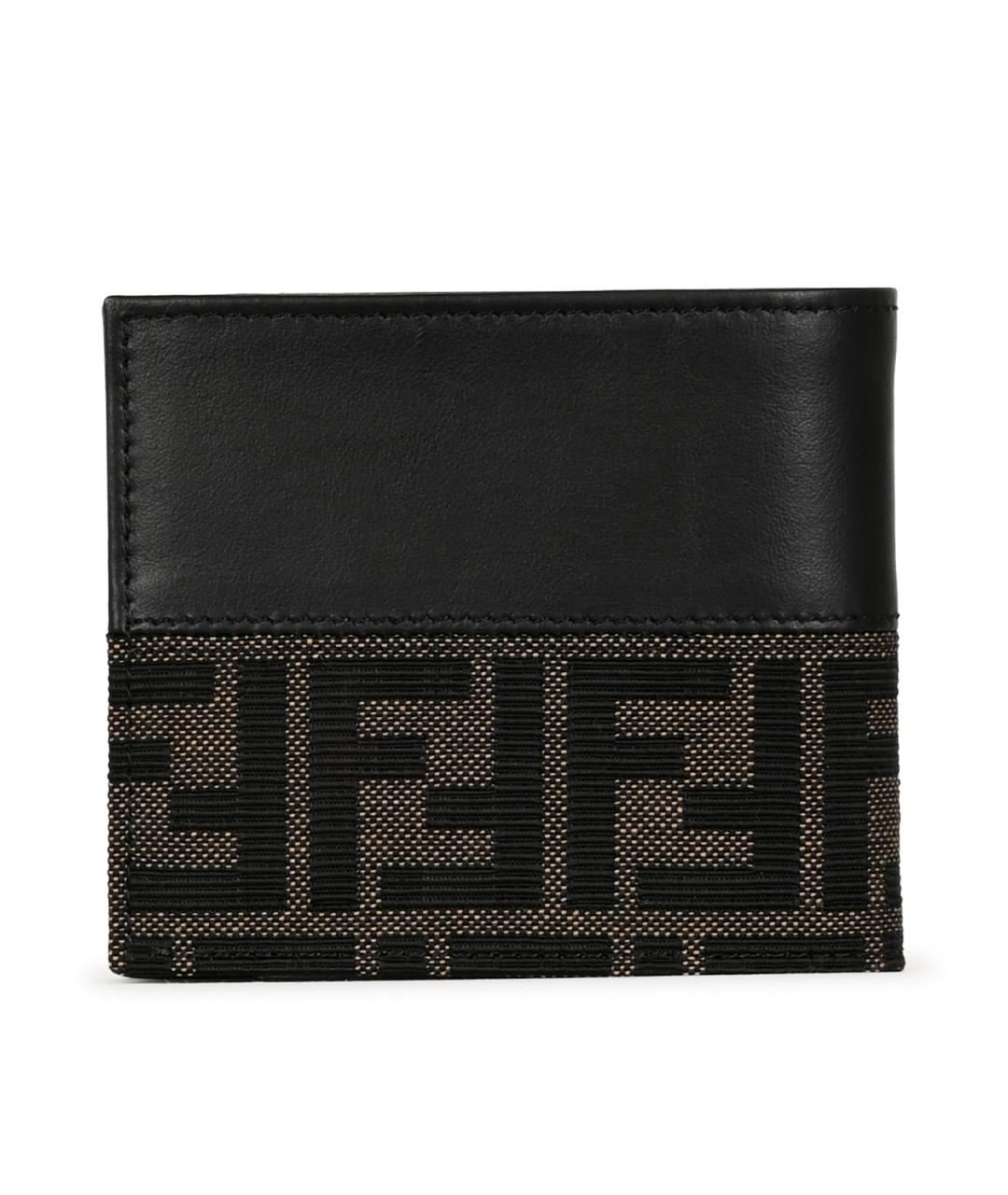 FENDI Черный кожаный кошелек, фото 3