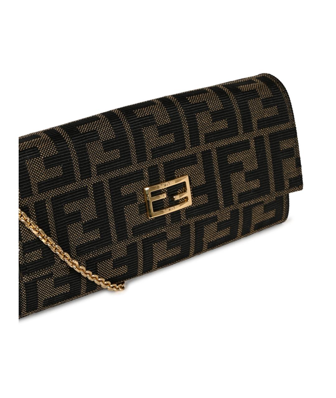 FENDI Коричневая тканевая сумка через плечо, фото 5
