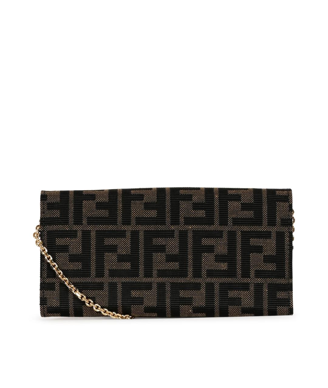 FENDI Коричневая тканевая сумка через плечо, фото 4