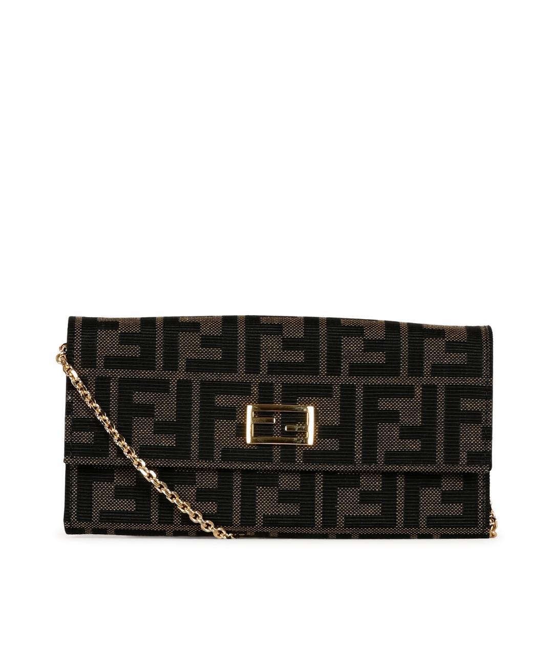 FENDI Коричневая тканевая сумка через плечо, фото 1