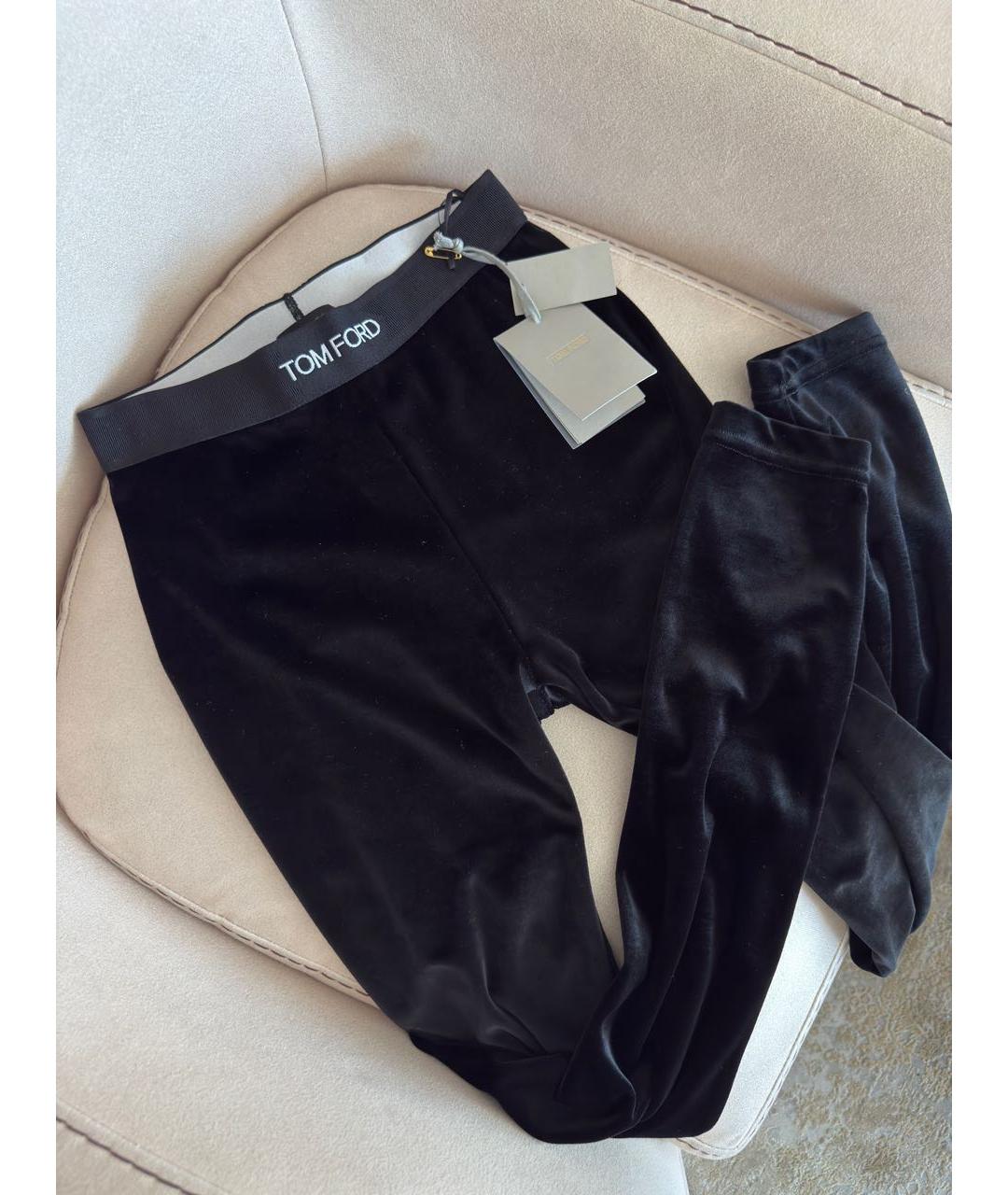 TOM FORD Черные велюровые спортивные брюки и шорты, фото 2