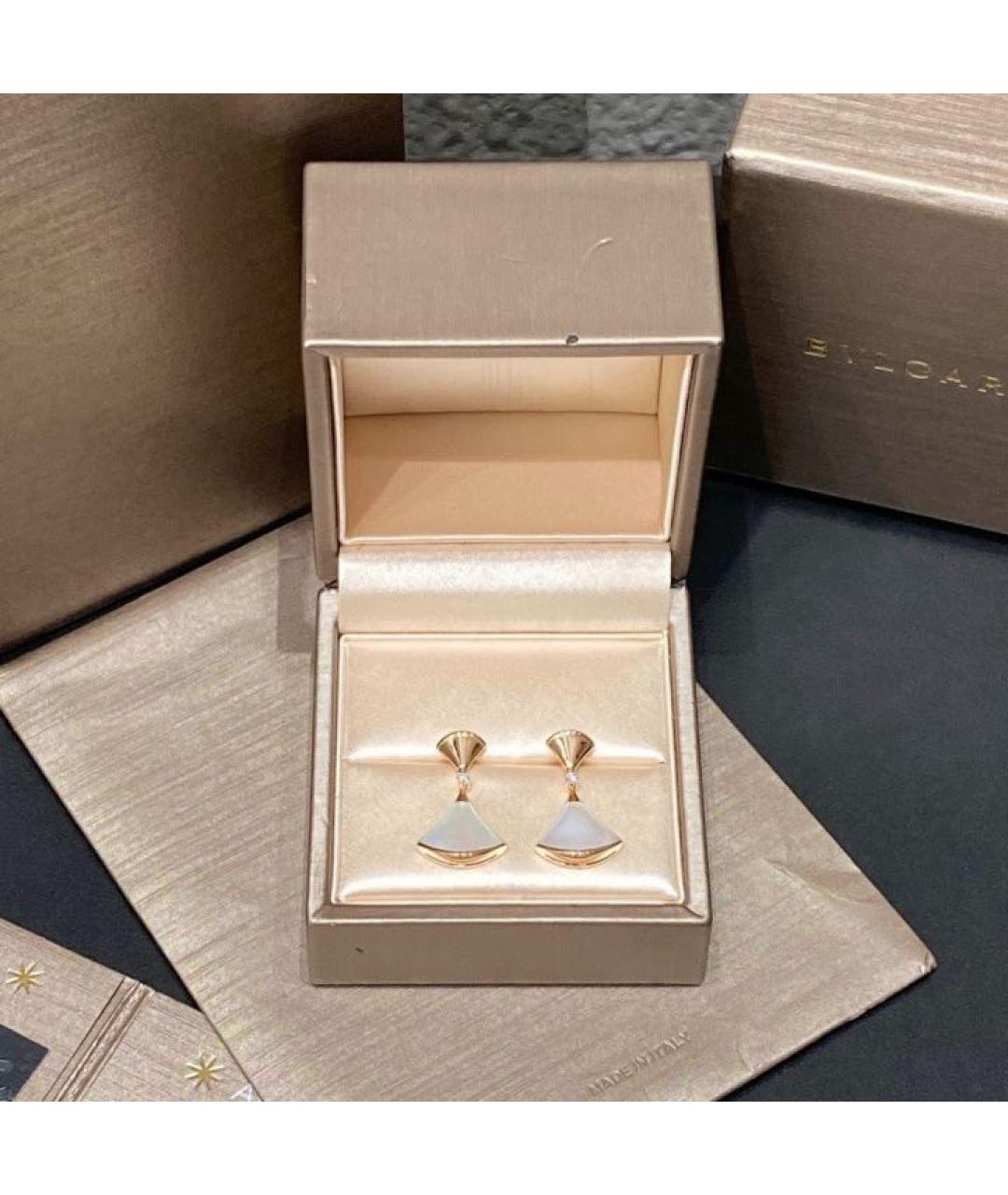 BVLGARI Белые серьги из розового золота, фото 2