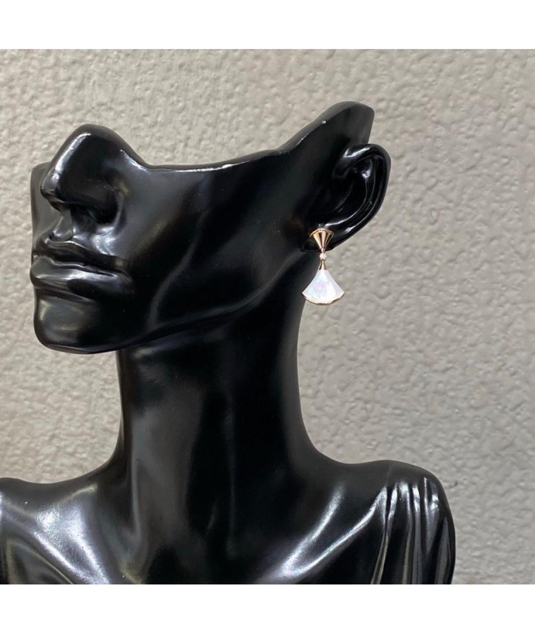 BVLGARI Белые серьги из розового золота, фото 5