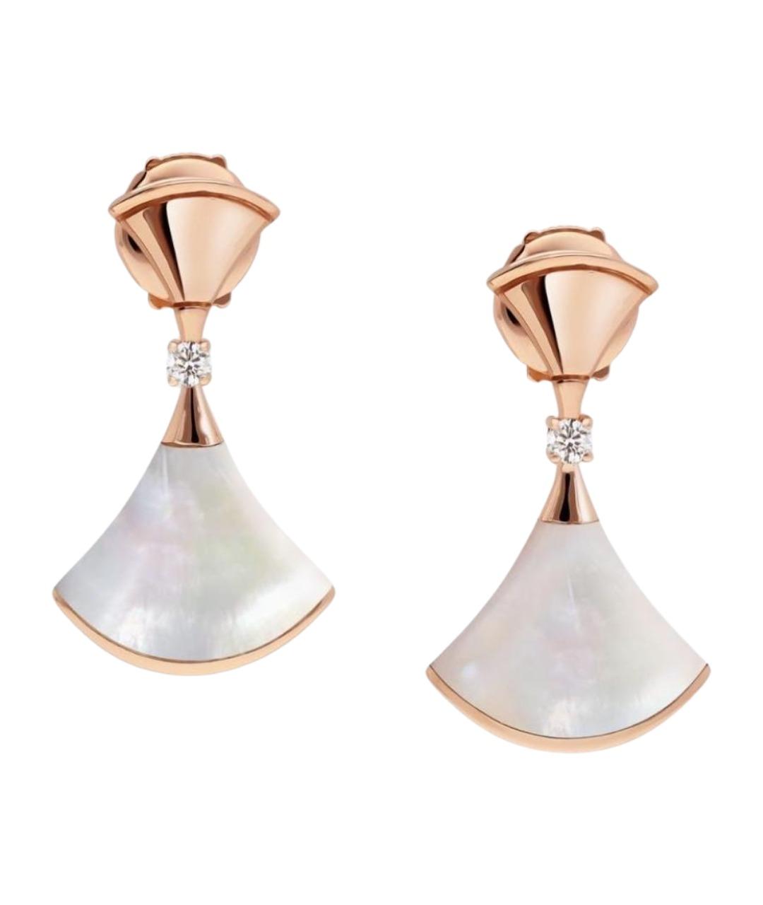 BVLGARI Белые серьги из розового золота, фото 1