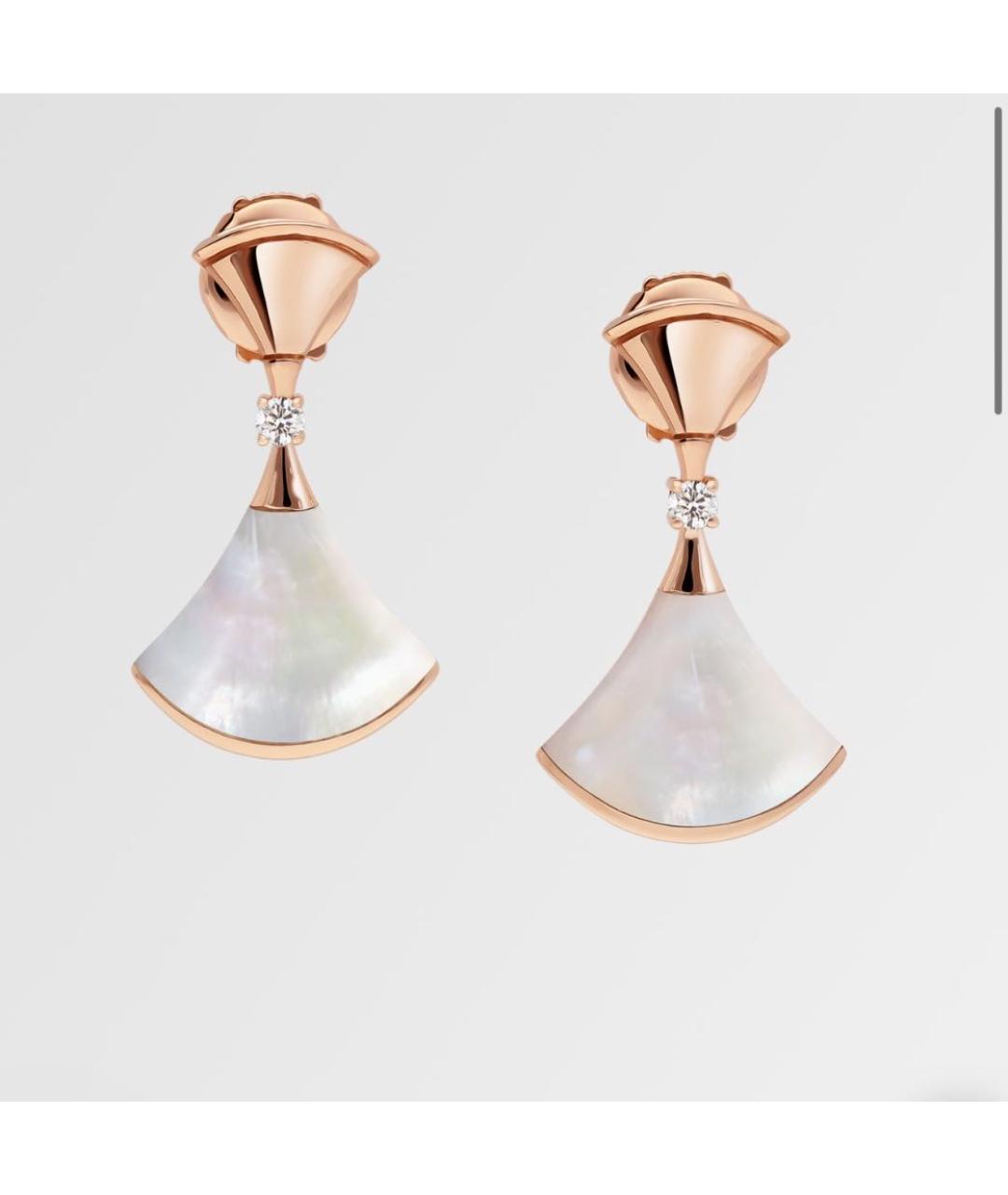 BVLGARI Белые серьги из розового золота, фото 6