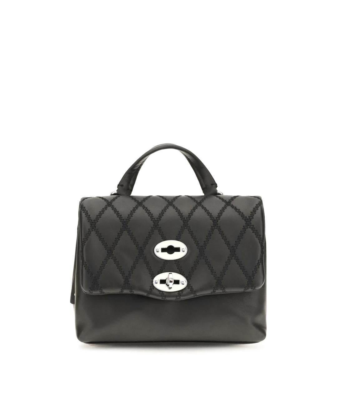 ZANELLATO Черная кожаная сумка тоут, фото 1