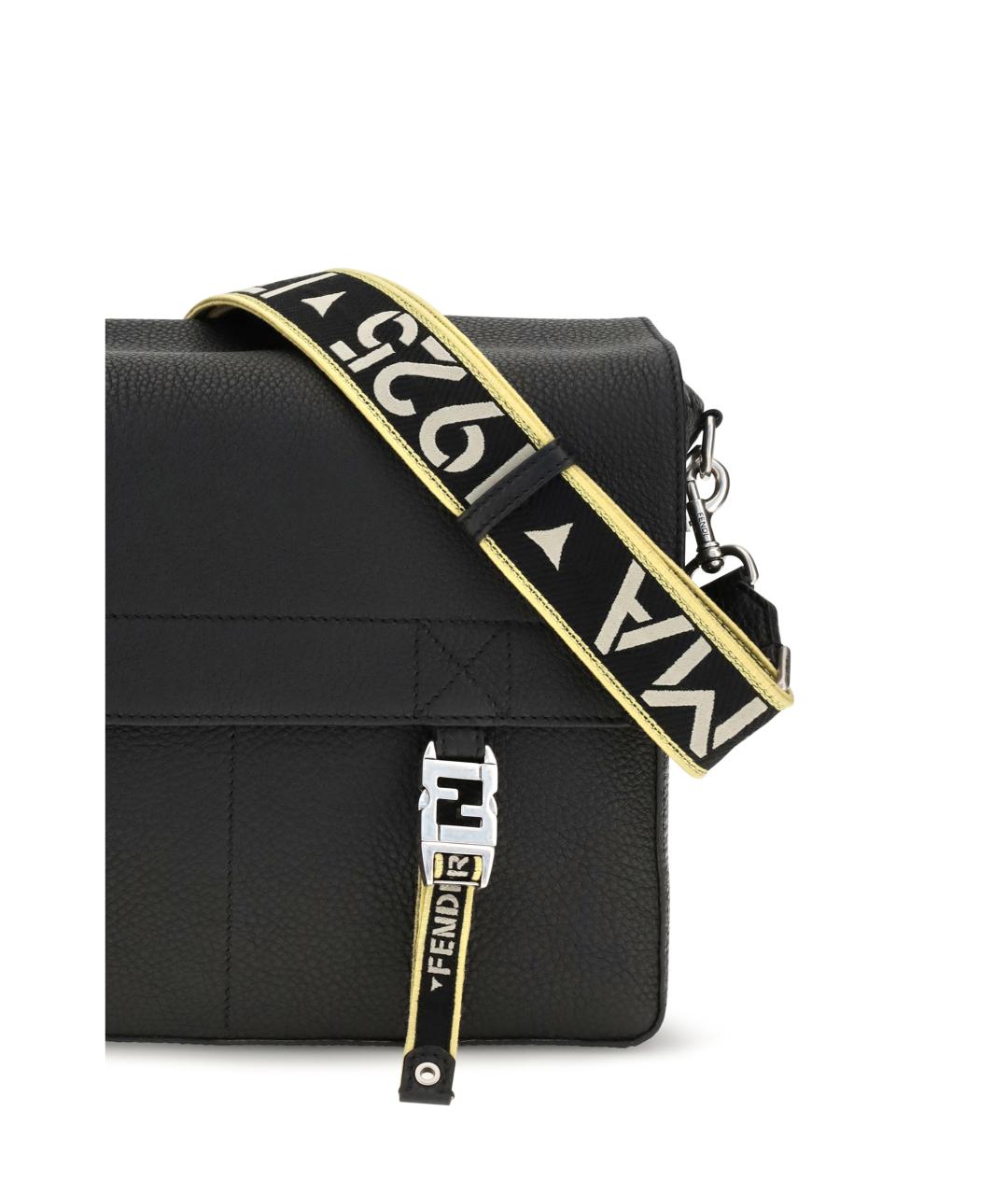 FENDI Черная кожаная сумка на плечо, фото 4