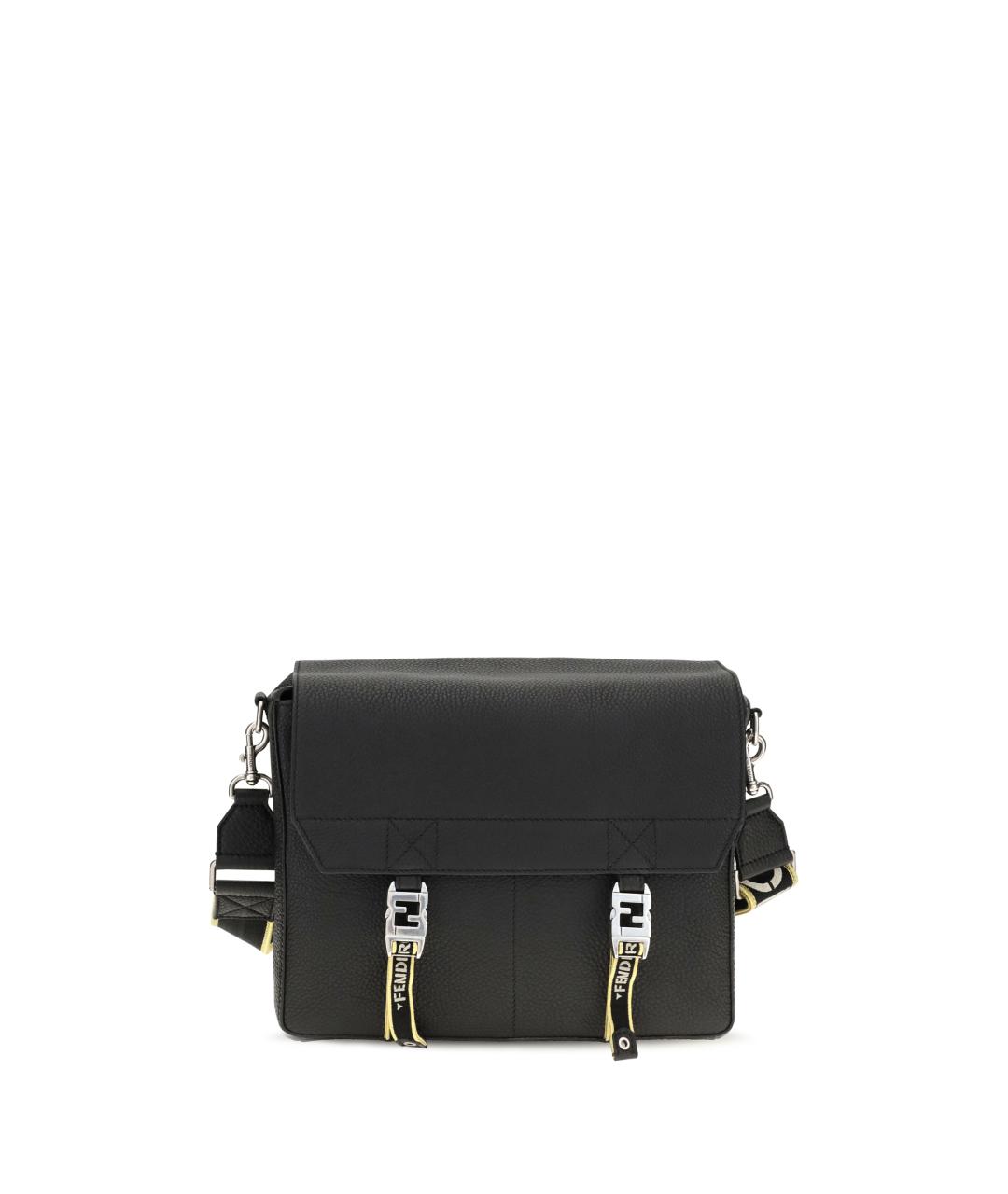 FENDI Черная кожаная сумка на плечо, фото 1