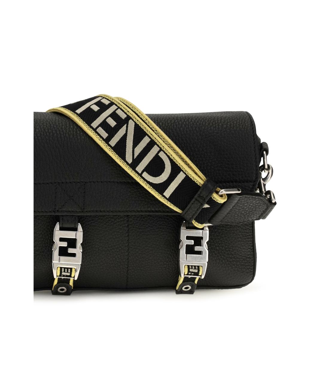 FENDI Черная кожаная сумка на плечо, фото 4