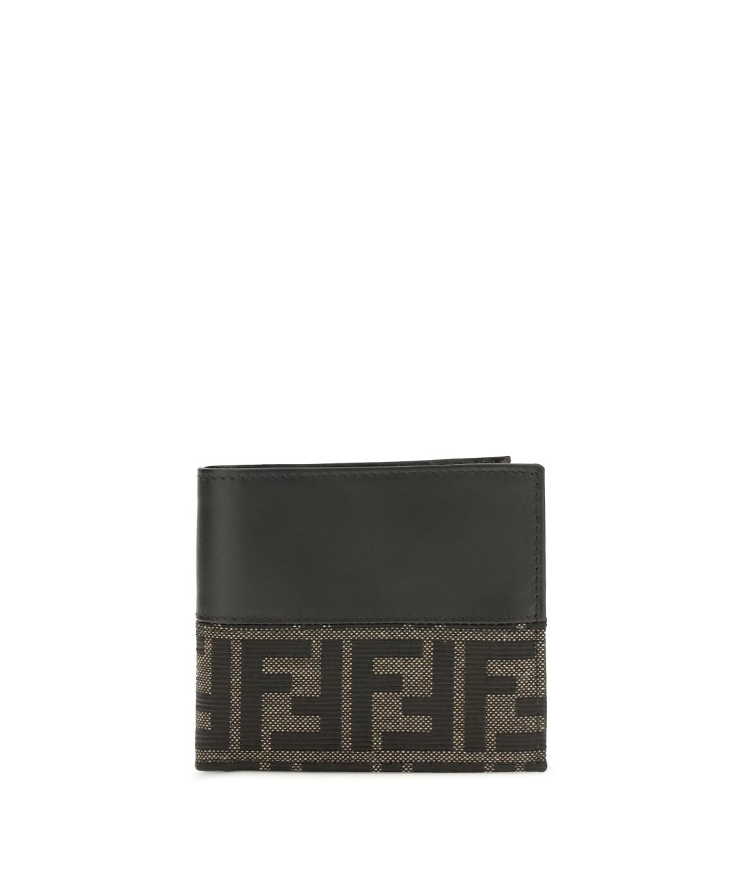 FENDI Черный кожаный кошелек, фото 1