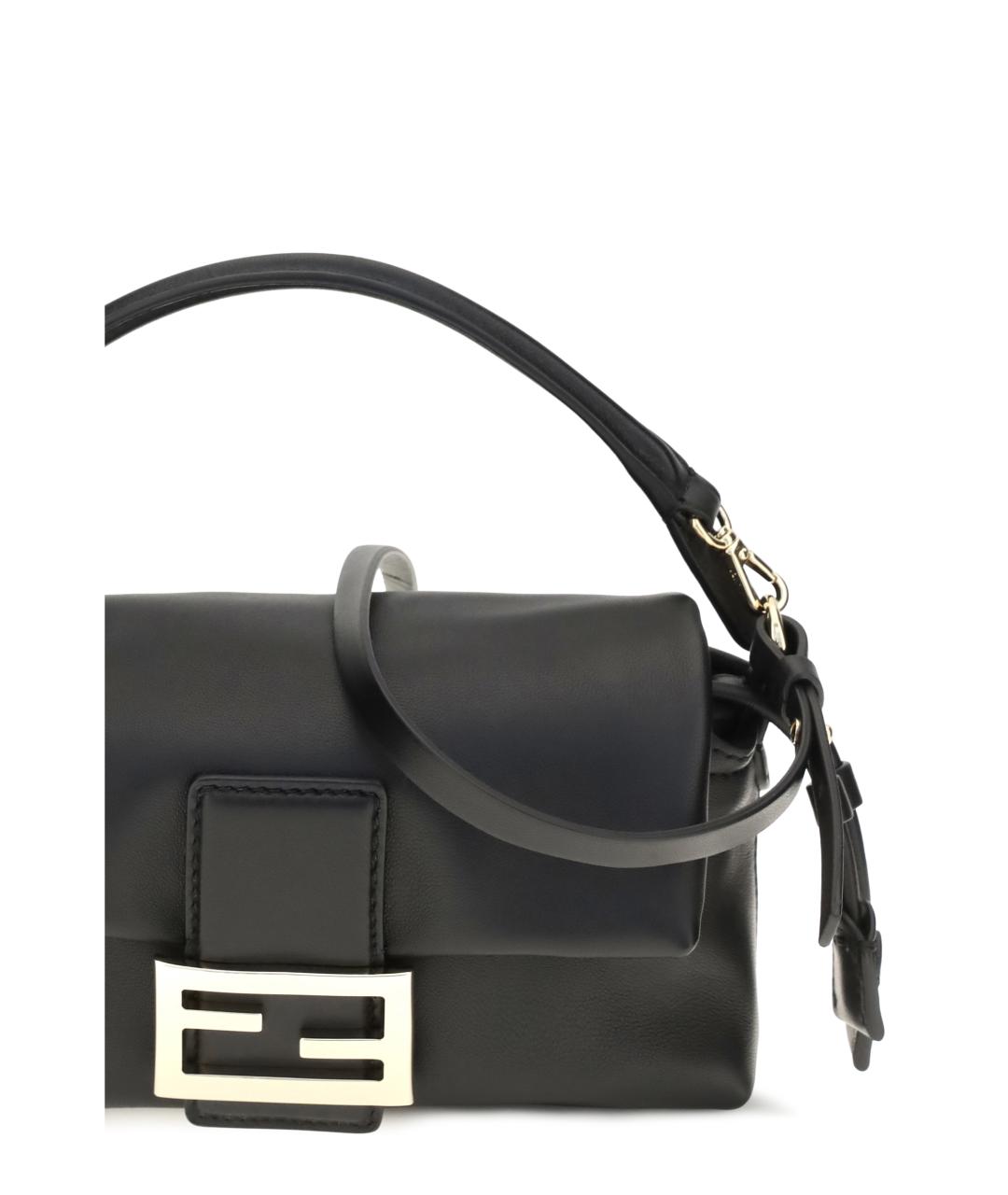 FENDI Черная кожаная сумка через плечо, фото 4