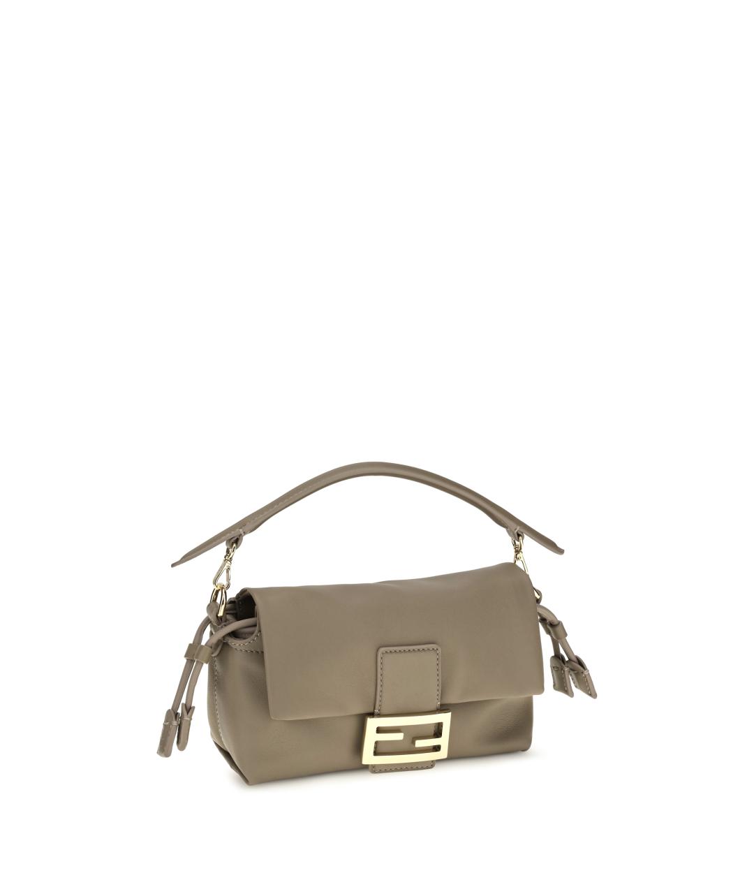 FENDI Бежевая кожаная сумка через плечо, фото 2