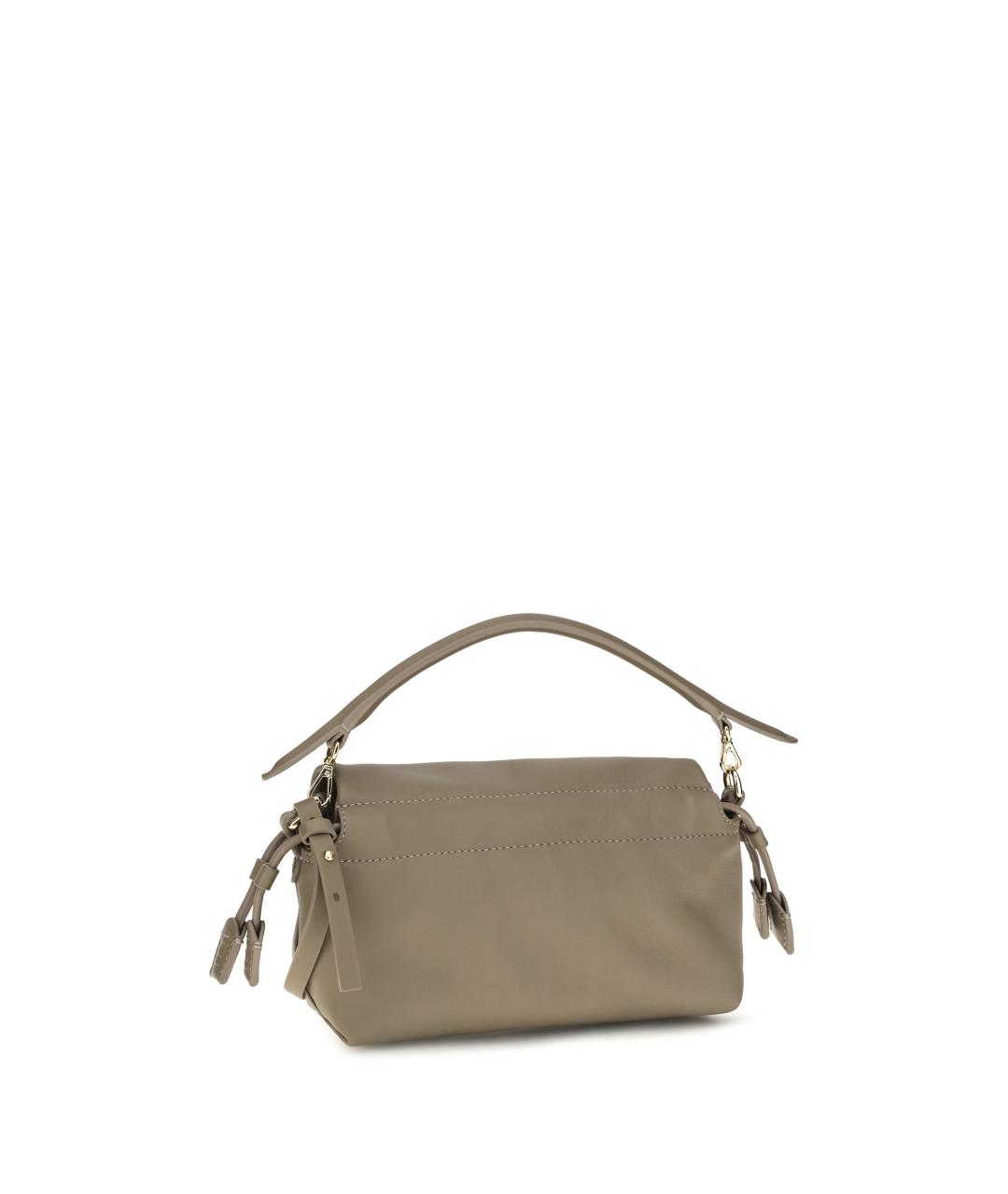 FENDI Бежевая кожаная сумка через плечо, фото 3