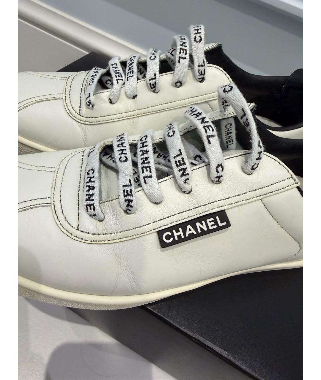 CHANEL Белые кожаные кеды, фото 5