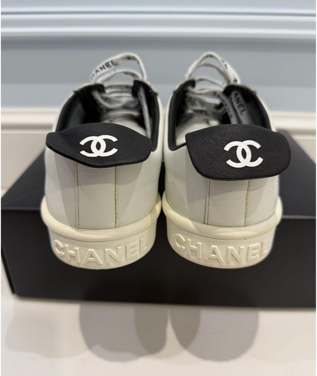 CHANEL Белые кожаные кеды, фото 4