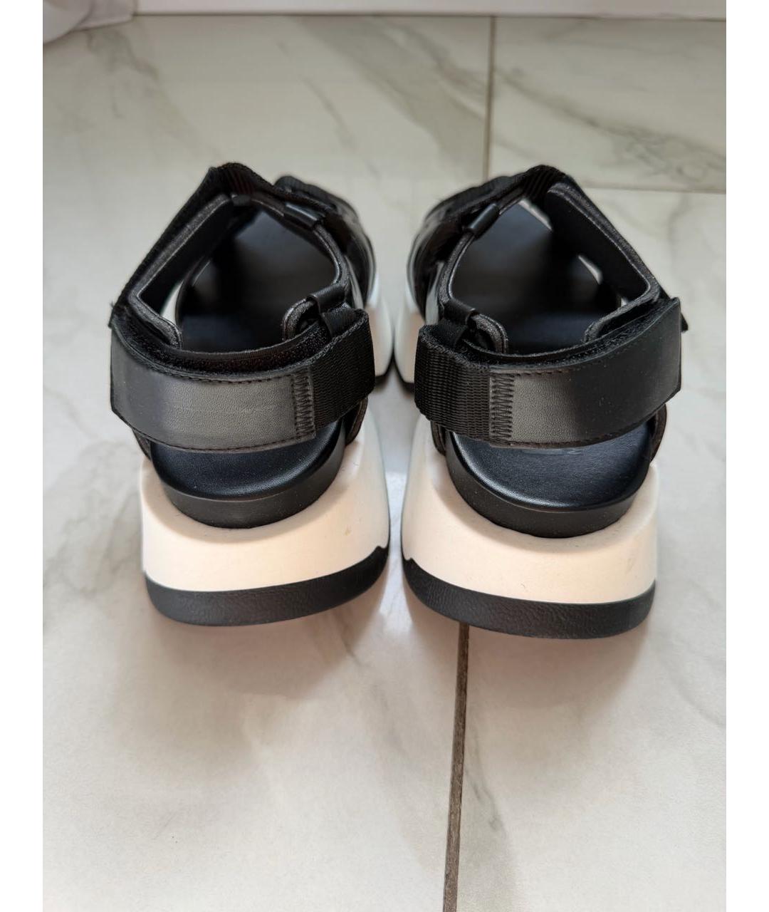 MM6 MAISON MARGIELA Черные кожаные сандалии, фото 4