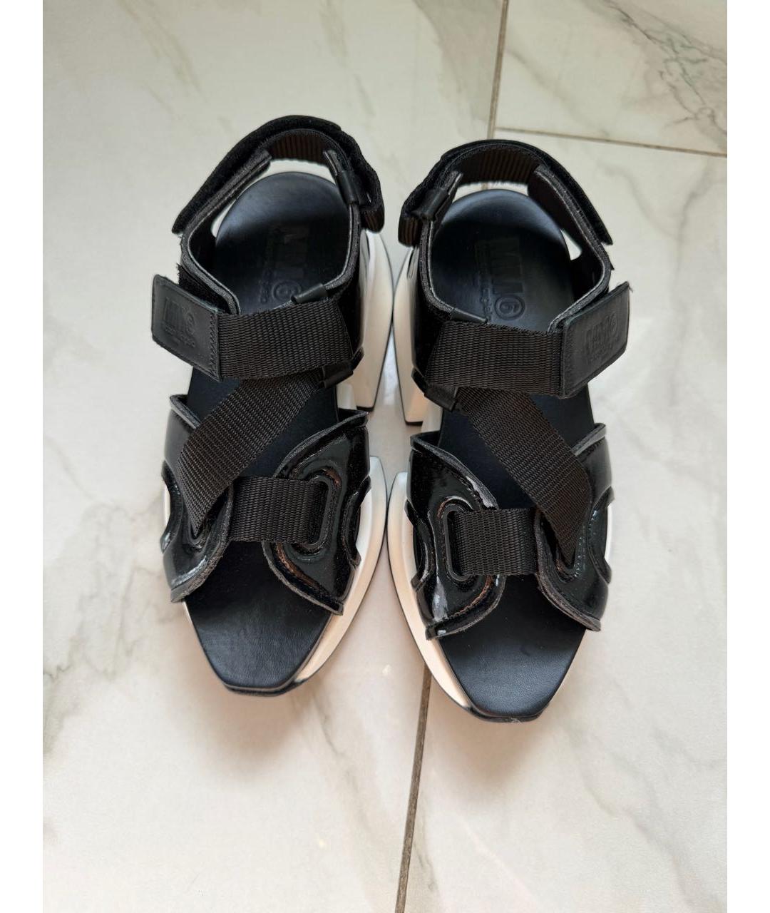 MM6 MAISON MARGIELA Черные кожаные сандалии, фото 2