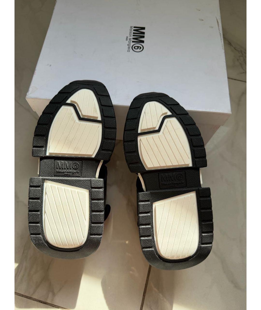 MM6 MAISON MARGIELA Черные кожаные сандалии, фото 7