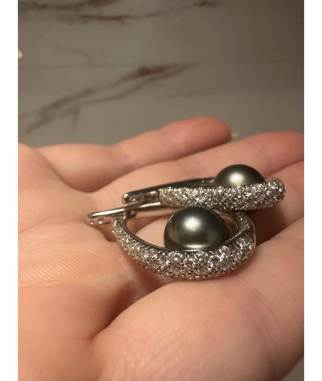 Mikimoto Белые серьги из белого золота, фото 6