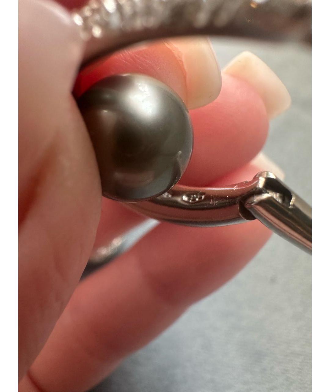 Mikimoto Белые серьги из белого золота, фото 4