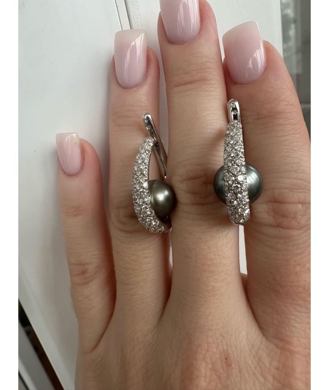 Mikimoto Белые серьги из белого золота, фото 2