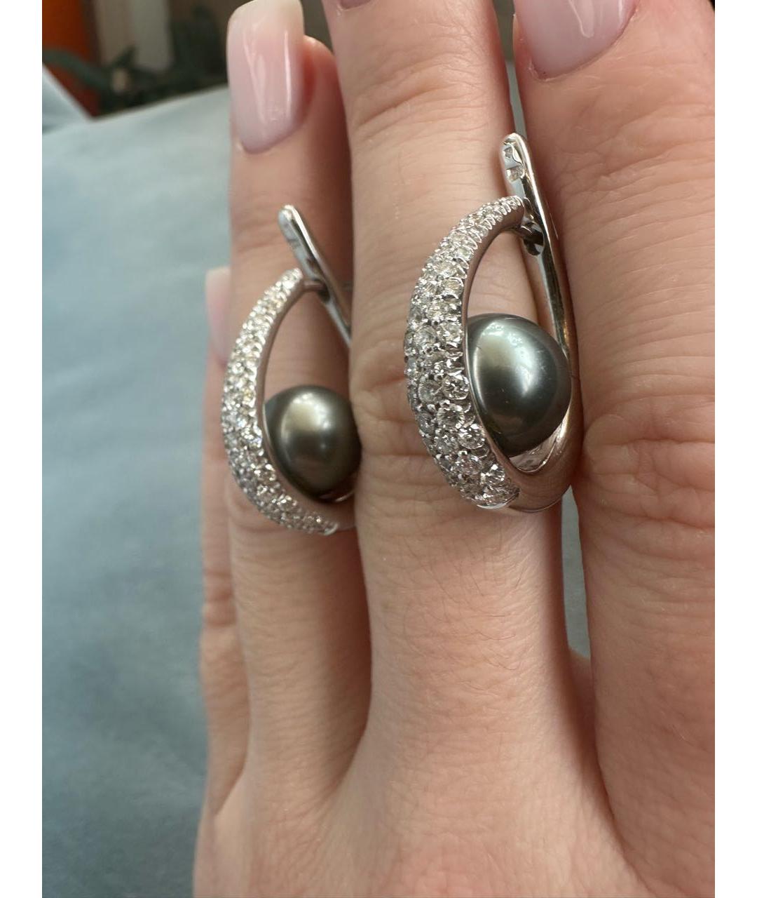 Mikimoto Белые серьги из белого золота, фото 8
