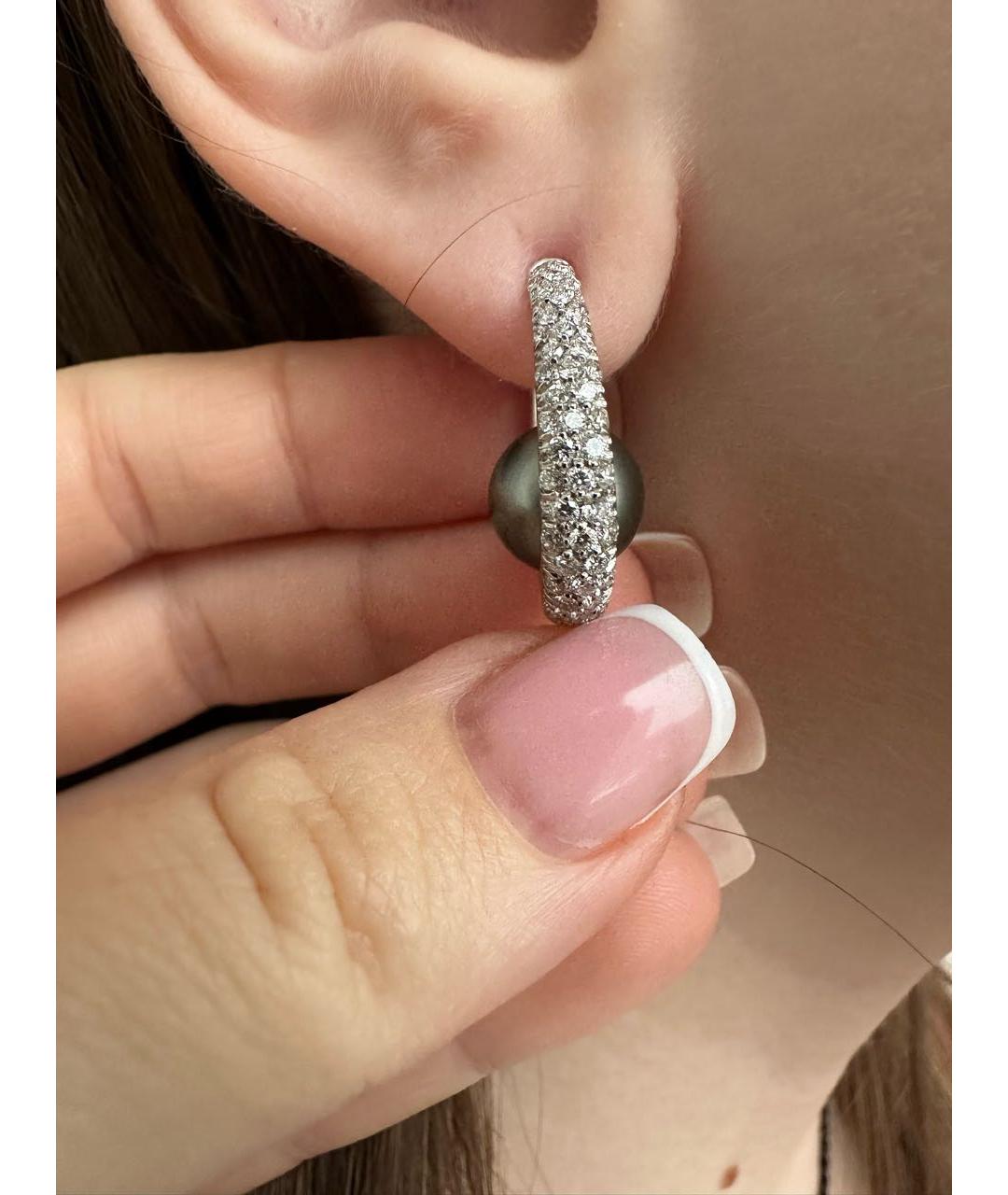 Mikimoto Белые серьги из белого золота, фото 7