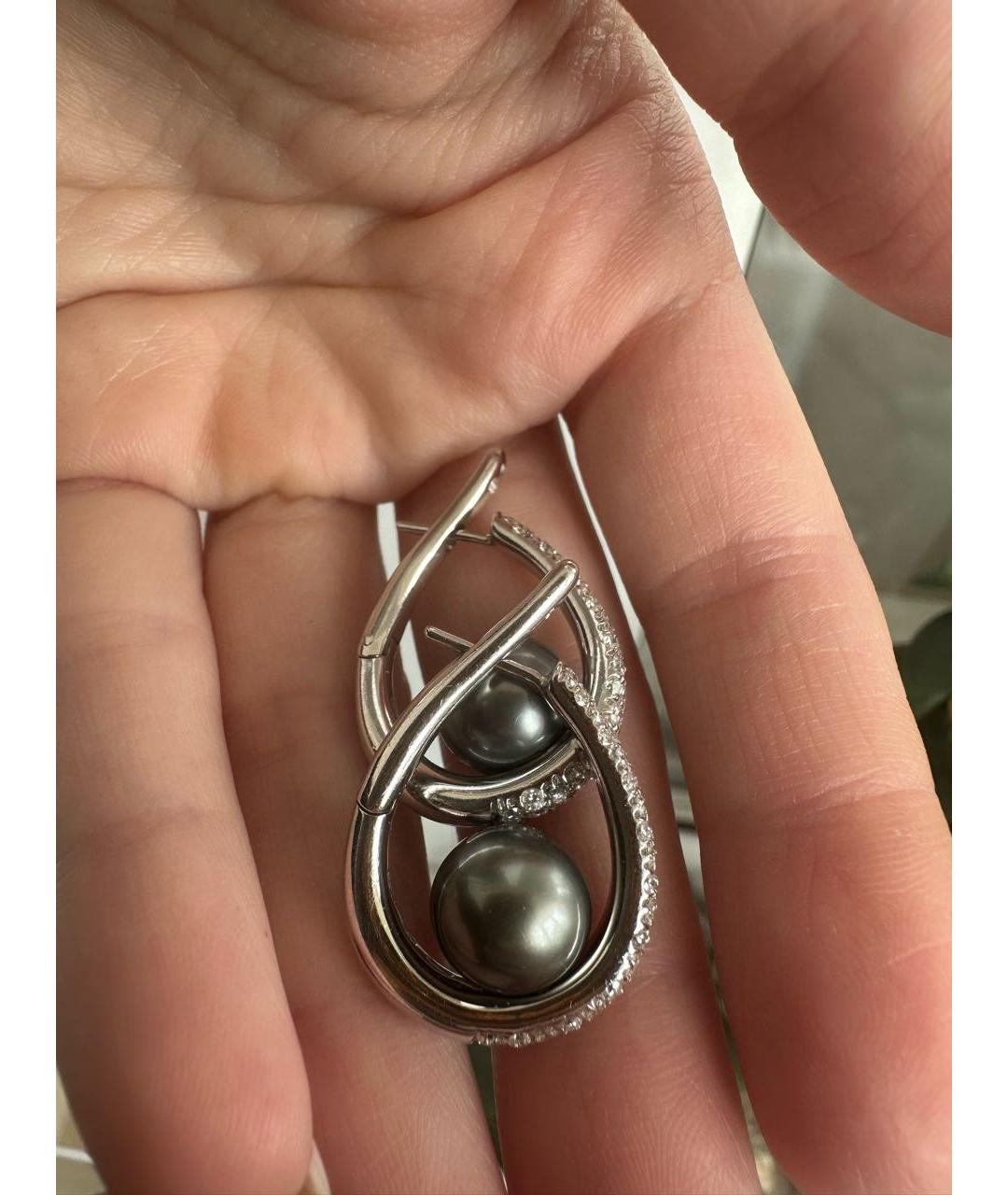Mikimoto Белые серьги из белого золота, фото 3