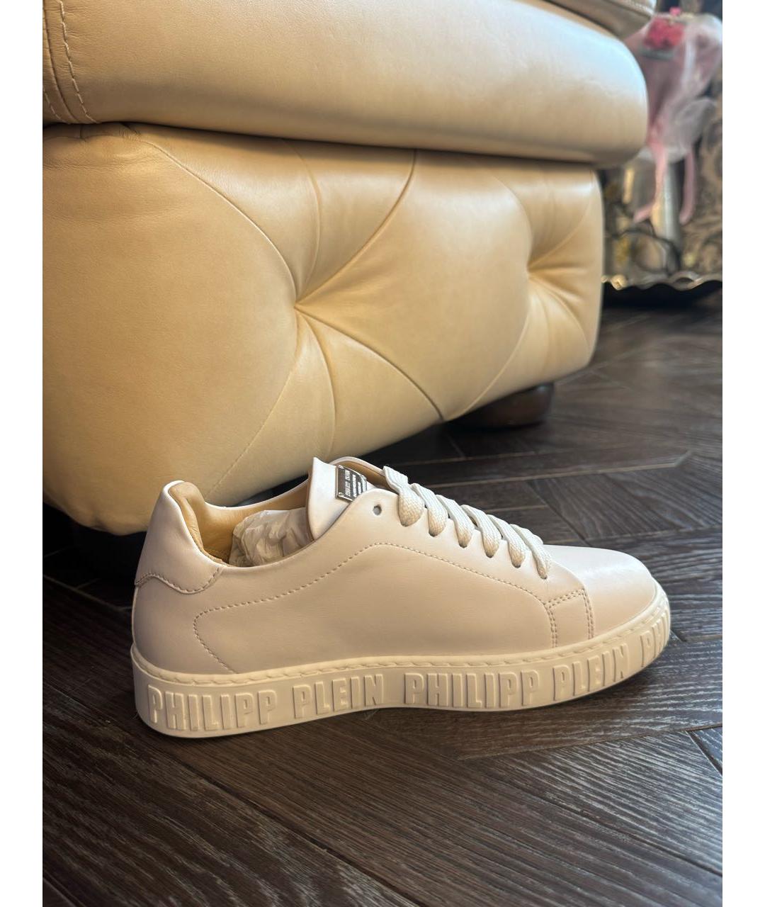 PHILIPP PLEIN Белые кожаные кеды, фото 8