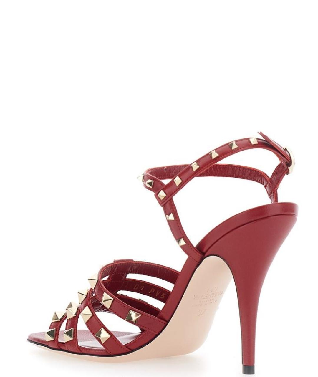 VALENTINO Красные кожаные босоножки, фото 2