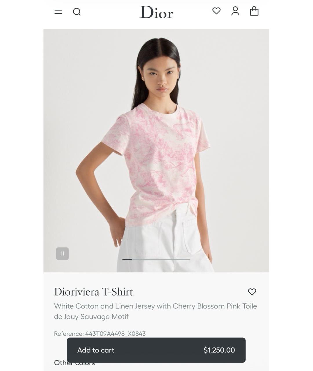 CHRISTIAN DIOR Белая хлопковая футболка, фото 7