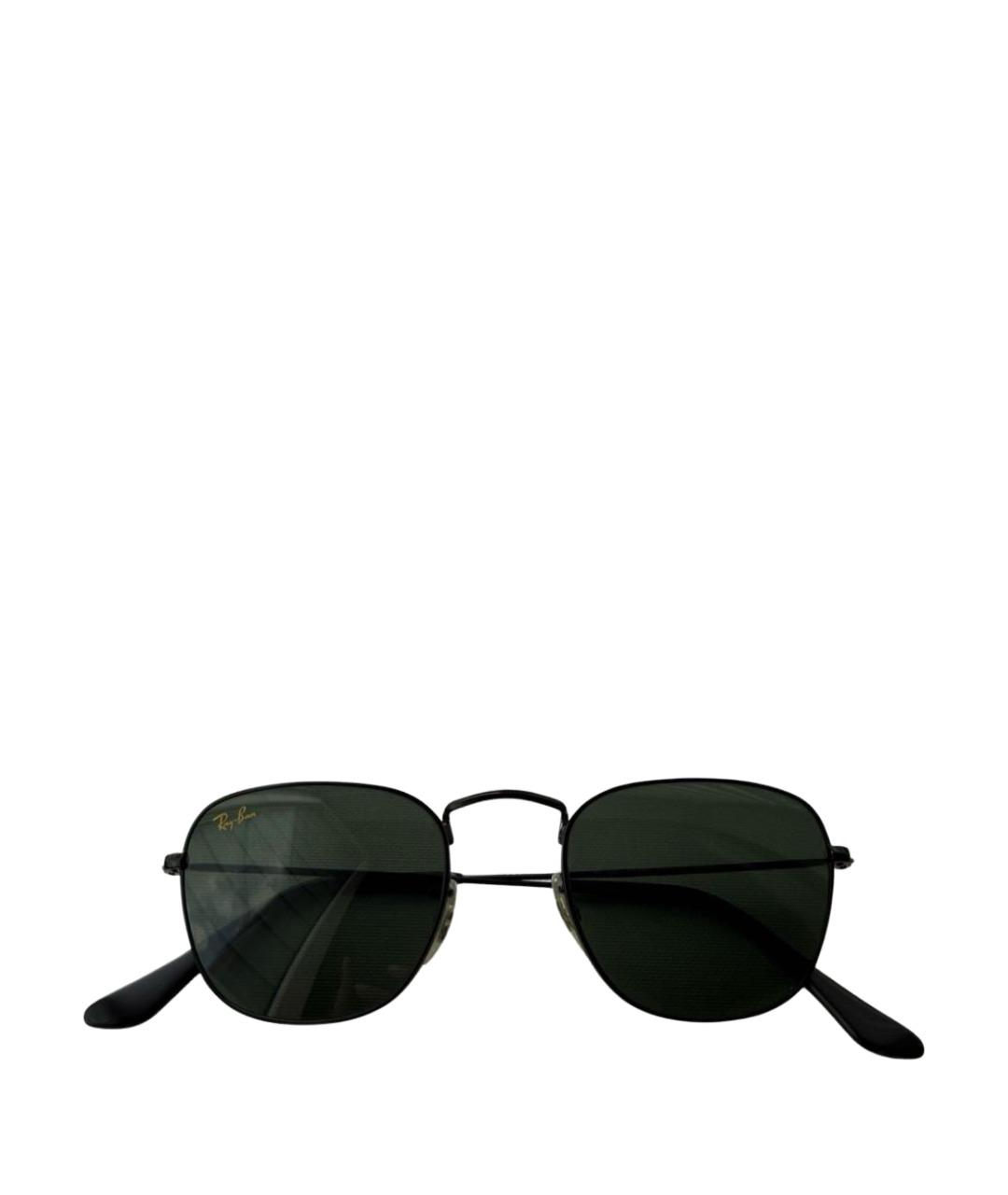 RAY BAN Черные металлические солнцезащитные очки, фото 1